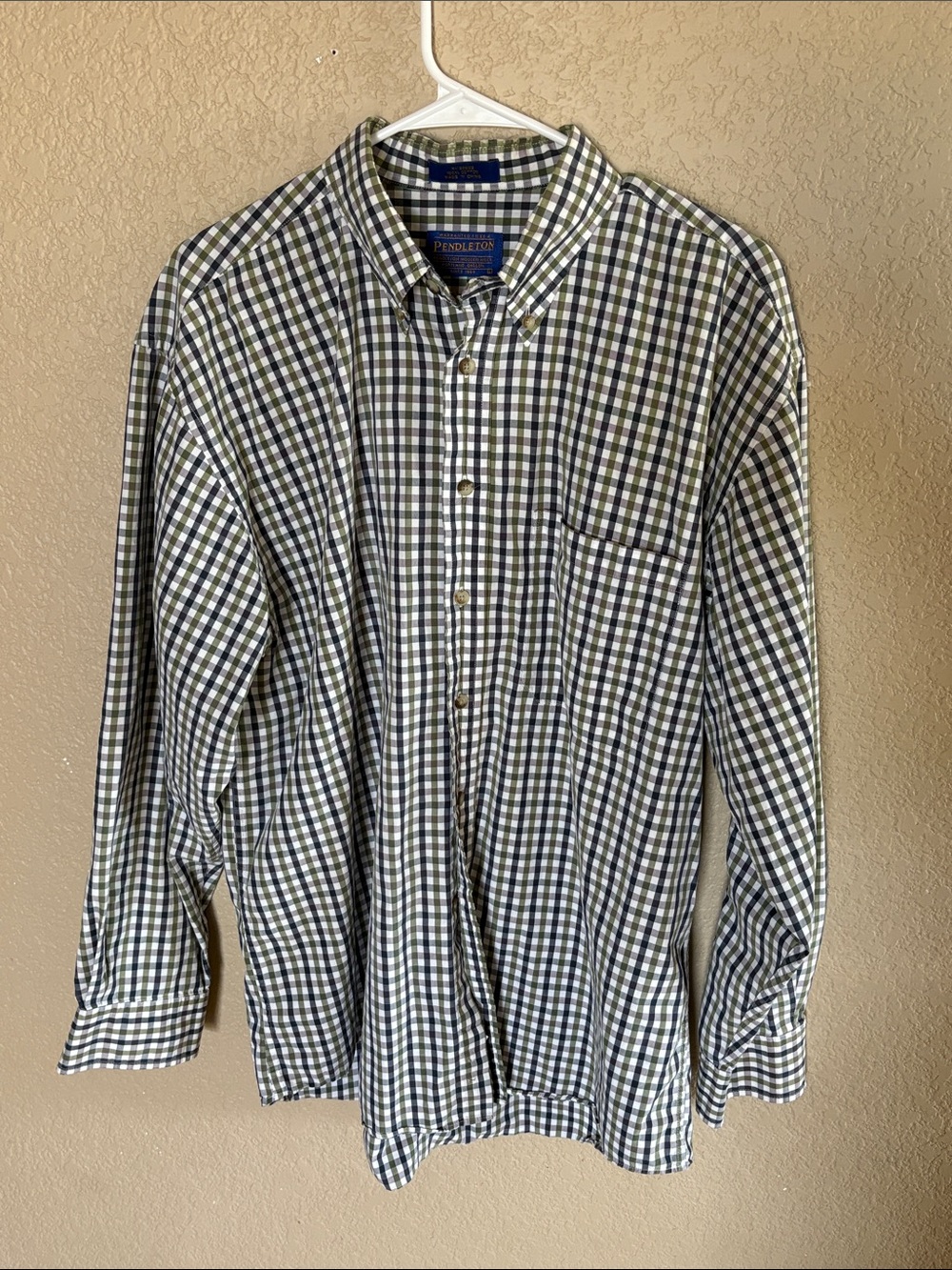 Pendleton Blue & Green Gingham Button-Down Shirt